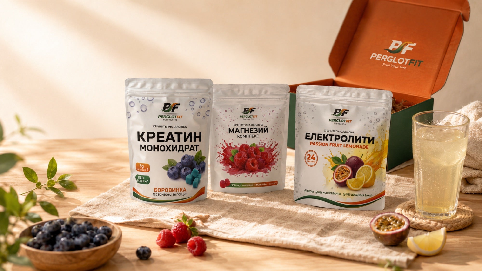 PerglotFit добавки — Креатин, Магнезий, Електролити